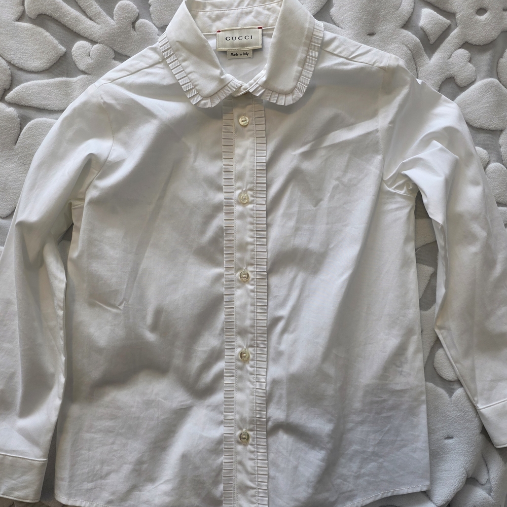 Gucci Kids Classic White Button-Down Shirt